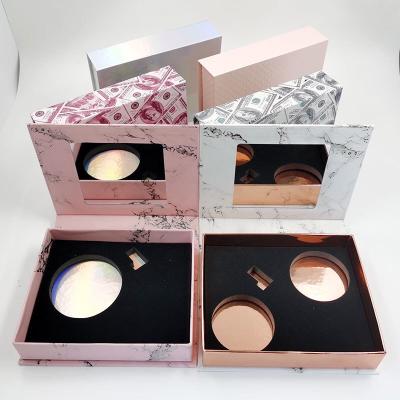 China Handmade Wholesale Magnet Eyelashes Box Lashes Custom Private Label Gift Box Holographic Marble Lash Box for sale