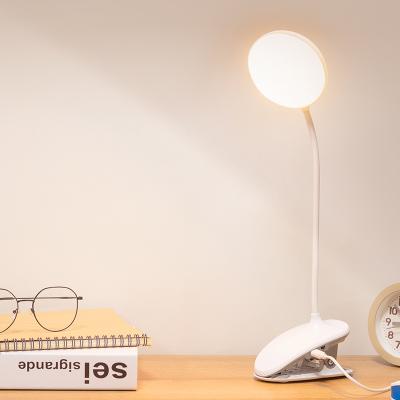 China 2021 hot sale durable neck flexible usb reading light folding led clip on desk lamp switch control reading dimmable led table lamp for sale