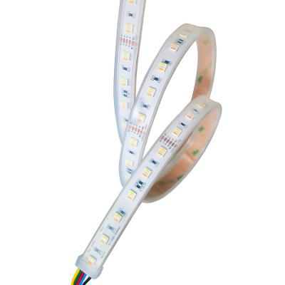 China Outdoor Decoration RGBWW Waterproof Dimmable TV Back Light 5in1 24v Led Strip for sale