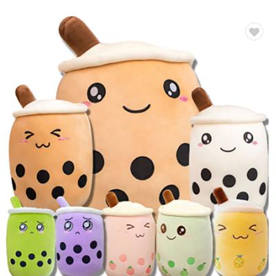 China Cute kids gift kawaii pearl milk tea pillow plush toys cushion soft doll toy plush bubble tea for sale