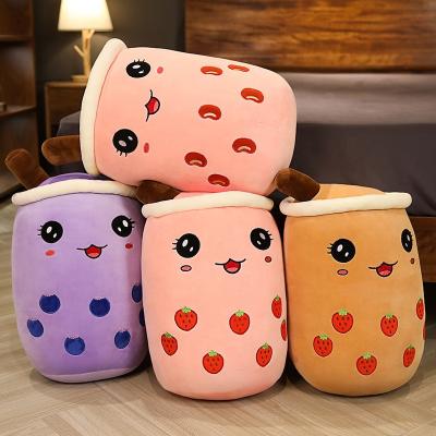 China New Boba Soft Toy Bubble Tea Soft Plush Toy Kids Gift Plush Tea Toy Strawberry Pillow Boba Strawberry Bubble Toy for sale