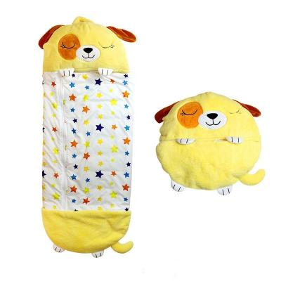 China Custom Wholesale 10 Colors Pillow Sleeping Bag Sleep Bags Plush Happy Outside Camping Plush Animal Decorate Sleeping Bag for sale