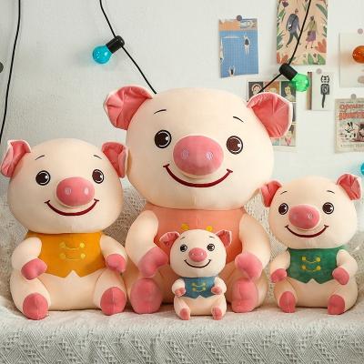 China Lovely Plush Filled Vest Mister Pig Plush Toy Children Animal Girl Gift for sale