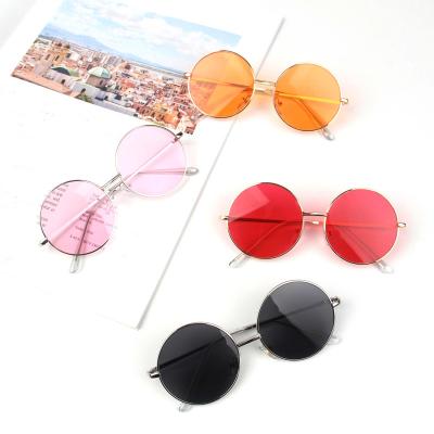 China Simple Round Frame Metal Kids Sun Glass Baby Kids Ultraviolet Sunglasses Retro Fashion SKYWAY Sun Glasses Anti for sale