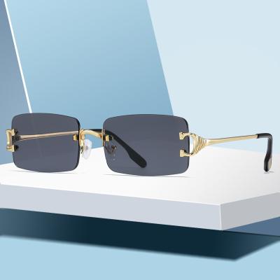 China Fashion SKYWAY Sunglasses Shape New Sun Glass Men Women Small Rectangle Rimless Sunglasses for sale