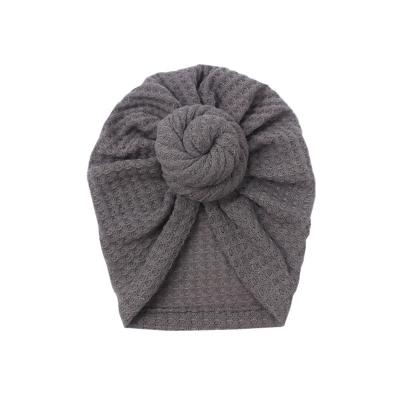 China COMMON Knotted Baby Turban Head Wraps Stretchy Knit Waffle Hat for Newborn Infant Toddlers for sale