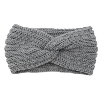 China Gray Chunky Knit Twist Headband Women's COMMON Headwrap for sale