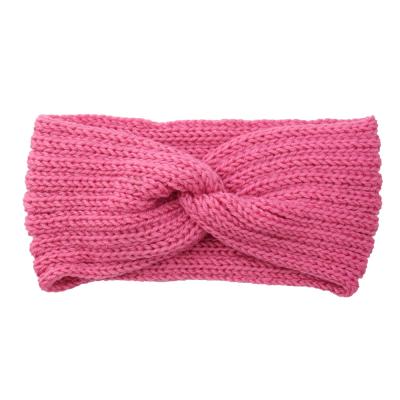 China COMMON Elastic Classic Knit Cross Twisted Headband Autumn Winter Wide Stretch Headband Warm Headband for sale