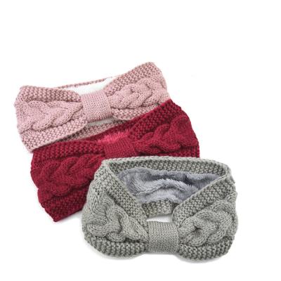 China JOINT Winter Headbands Womens Cable Knitted Headbands Shear Striped Headbands For Women for sale