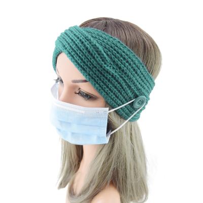 China JOINT Wholesale Solid Cross Knit Warm Elastic Hairband Winter Headbands For Women for sale