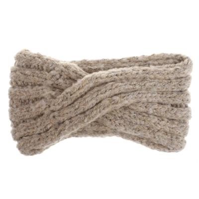 China JOINT Women Cross Knit Headband Mohair Ear Warmer Turban Headwrap for sale