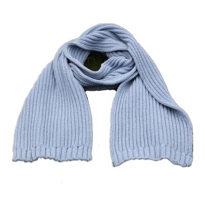 China Plain Winter Light Blue Ribbed Knit Scarf Acrylic Knit Infinity Scarf for sale