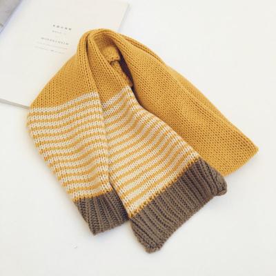 China Preserving Warm Knitted Winter Stripe Multicolor Scarf Long Scarf Boys Girls Scarf for sale