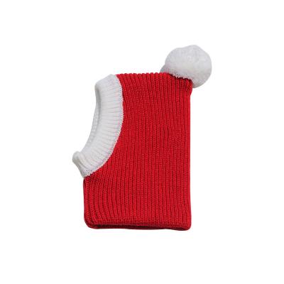 China Everyday Life Christmas Dog Elf Hat Winter Dog Stocking Pom Pom Snood Hood Dog Stocking Hat for sale