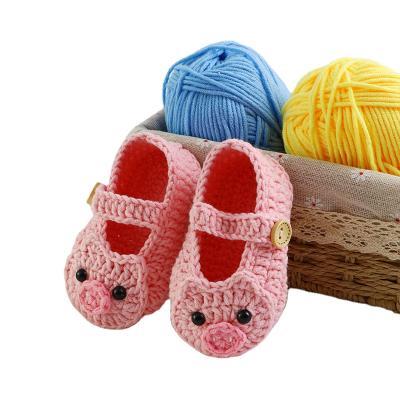 China Crochet Animal Pig Shoes Fun Baby Booties Crochet Animal Baby Slippers for sale