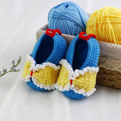 China Personalized Crochet Princess Shoes Personalized Princess Crochet Slippers Crochet Snow White Inspired Shoes for Baby for sale