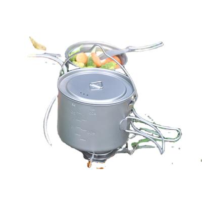 China CAMPING OUTDOOR camping accessories wholesale kitchen tableware factory outdoor titanium cooking pot for hiking for sale