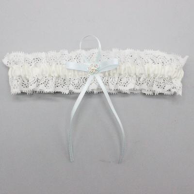 China M8443-3Lace Wedding Garter with Rhinestone Applique Handmade for 33-66CM Bridal for sale