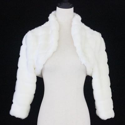 China D1331White FUR Bridal Dress Wraps Shawls Shoulder White Veil Formal Dress Shaw for sale