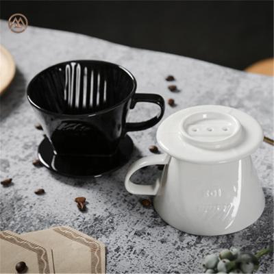 China Heat Resistance Coffee Filter Cone Filtration Drip Filter Viable Ceramic Funnel Shaped Cup for sale