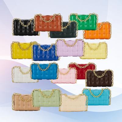 China 2022 Fashion Cassette Bag Candy Color Chain Ladies Woven Handbag Leather Purses and Handbags for Women for sale