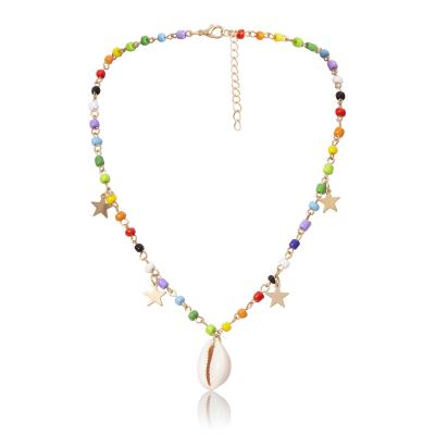 China BOHEMIA DAIDAIMU Colorful Handmade Star Beaded Cute Creative Bead Woven Beads Jewelry Floral Geometric Shell Necklace Wholesale for sale