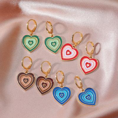 China Korean earrings 2022 summer cute Daidaimu Japanese and Korean colorful earrings heart style earrings for sale