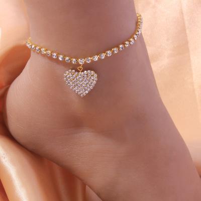 China Vintage Fashion Jewelry Heart Anklet Bracelet Beach Foot Chain Anklets For Women for sale