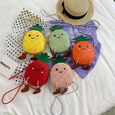 China New Waterproof Cute Pineapple Waterproof Children's Bag Fashion Cartoon Shoulder Bag Baby Coin Purse Baby Coin Purse For Girls for sale