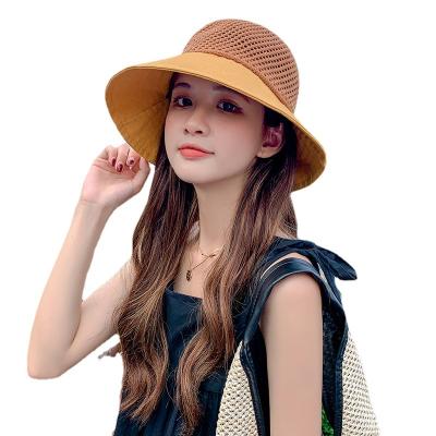 China Summer Character New Arrival Fashion Cavity Design High Quality Weave Knitting Straw Hat Bucket Hat For Travel for sale