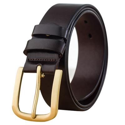 China Factory wholesale gold high quality men's pin buckle belt buckle fashion business casual dress belt high quality for sale