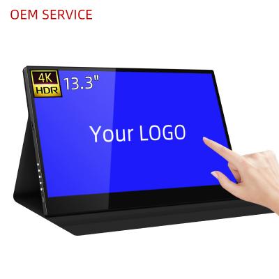 China Touch Screen OEM 13.3 Inch 4k Portable Monitor With Touch Screen for sale