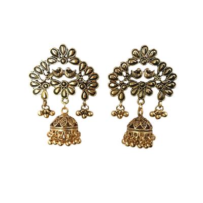 China CLASSIC Peacock Carved Jhumki Bells Jhumka Bohemian Egypt Indian Earrings Drop Earrings Gypsy Jewelry for sale