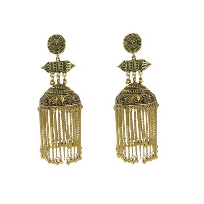 China Indian Jewelry Jhumki Jhumka Chandelier Design Ethnic Earring Classic Long Tassel 2021 Dangle Earrings For Women&Girls - E1122 for sale