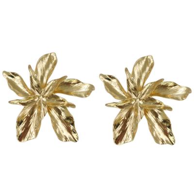 China New European and American fashion FASHION geometric earrings double stereoscopic exaggerated earrings with big flowers - E1176 for sale