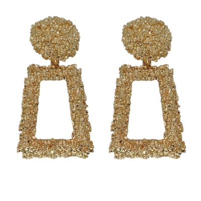 China Hot Trendy Hot Elegant New Big Vintage Metal Gold Color Jewelry Trend Sale Geometric Earrings Drop Earrings For Women - E1172 for sale