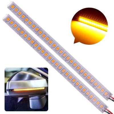 China DC12V 2Pcs DRL Indicator Car Auto Dynamic Amber 40 LED Mirror Strip Light 40 LED Side Turn Signal Light Rear Strip Light for sale