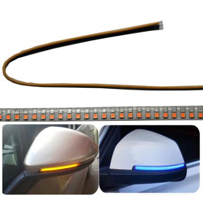 China Auto Dynamic Row 23cm Amber/Blue Side Car LED Mirror Strip Light Turn Signal Light Rear Strip Light Indicator 2Pcs Dual DRL for sale