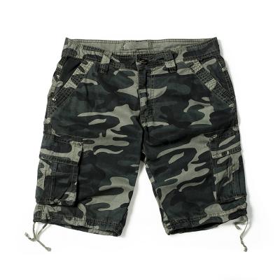 China Breathable 100% cotton twill garment dyed army camouflage mens cargo shorts for sale