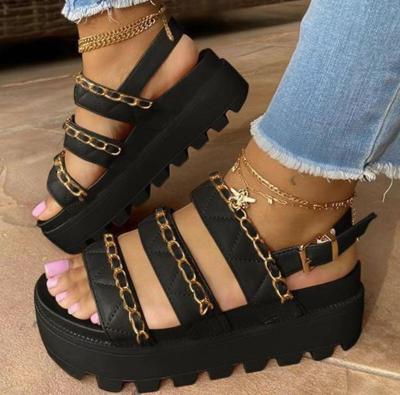 China 2021 fashion trend new design CIA summer slippers fail women's sandals women's platform heels sandals for sale