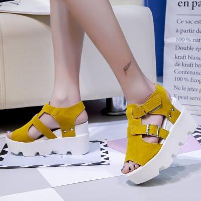 China Summer Fashion Trend Excellent Quality Casual Slippers Bandage Shoes Buckle Platform Women's Sandals for sale