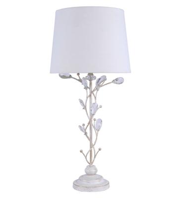 China EUROPEAN Modern White Brushed Crystal Branch Table Lamp Light with Gold Finish and White Shade for Living Room Bedroom Hotel for sale