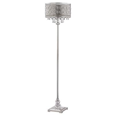 China New Style Metal Simple European Modern Texture Exquisite Pattern Luxury Light Crystal Floor Lamp For Living Room for sale