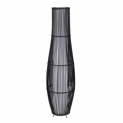 China Ignition Works Wooden Black Modern Corner Lamp Living Room Bedroom Floor Lamp Rattan Home Decoration Lighting for sale