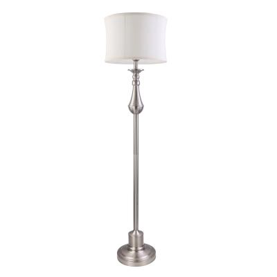 China Art deco e27 classic white fabric lampshade metal base indoor bedroom office living room bedside floor lamp for sale