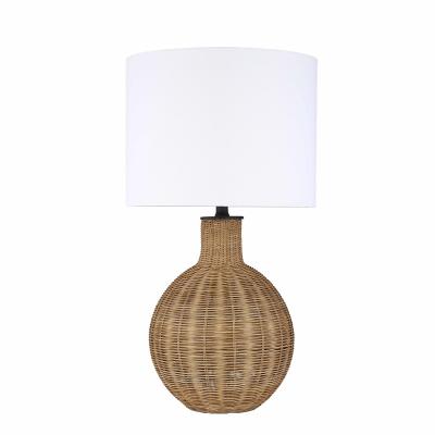 China Farmhouse Rattan Fabric Table Light Natural Color Nature Material Lighting for sale