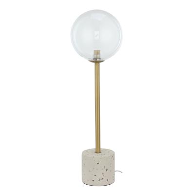 China Modern Clear Glass Metal Bronze Base Light Glass Bronze Base Round G9 Bedside Table Lamp Bedside Table Lamp Switch Stable Marble Lamps for sale