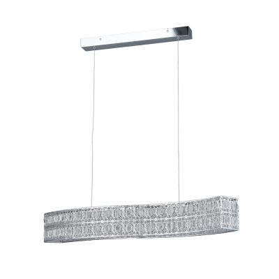 China Mid Century Style Rectangular Design LED K9 Crystal Pendant Lamp for sale