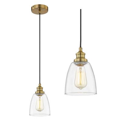 China Farmhouse A-light Ceiling Suspended Adjustable Mini Pendant Lighting Fixture with Clear Glass Shade for Kitchen Bedroom for sale