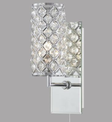 China Customized Modern Chrome Contemporary Indoor Mirror Simplicity Crystal Wall Lamp Decorative Lighting For Home for sale